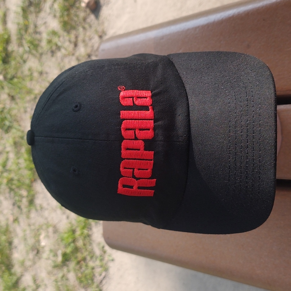 Rapala Embroidered Logo Strap-on Trucker Hat Cap Black Red